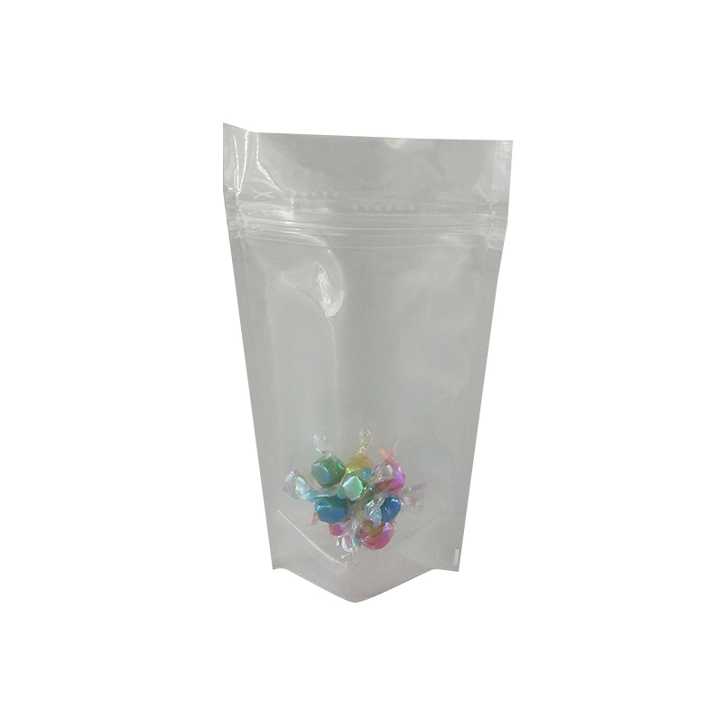 Factory Clear Stand up Pouch with Clear Window Ziplock Bag for Dried Food