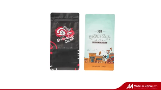 Custom Packaging Design Plastic Bag Biodegradable Zip Lock Stand up Packaging Pouch Zipper Waterproof Kraft Paper Bag with Valve for Coffee Bean, Tea, Pet Food