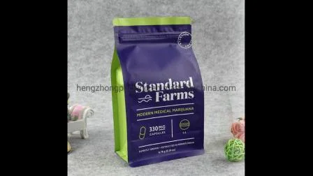 Customerized Printing Flat Bottom Bag Tea Coffee Pouch with Zipper Clear Plastic Kraft Paper Packaging Bags