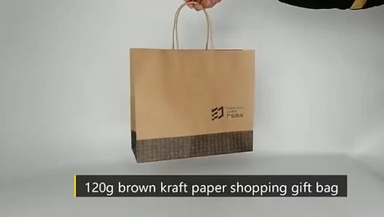 Wholesale Recyclable Shopping Gift Kraft Paper Grocery Bag Christmas Goodie Bag Bakery Paper Bags with Handle